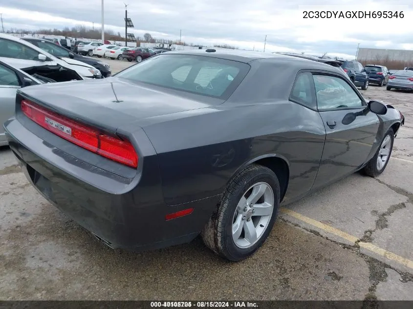 2C3CDYAGXDH695346 2013 Dodge Challenger Sxt