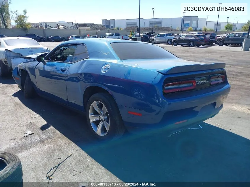 2C3CDYAG1DH646083 2013 Dodge Challenger Sxt