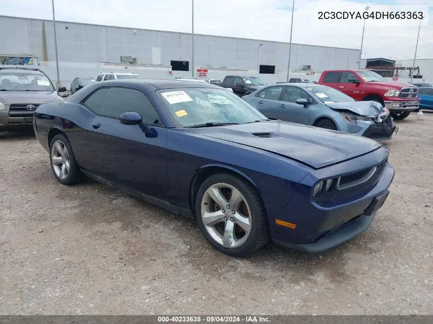 2013 Dodge Challenger Sxt VIN: 2C3CDYAG4DH663363 Lot: 40233635