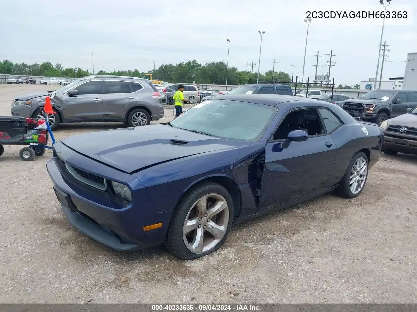 2013 Dodge Challenger Sxt VIN: 2C3CDYAG4DH663363 Lot: 40233635