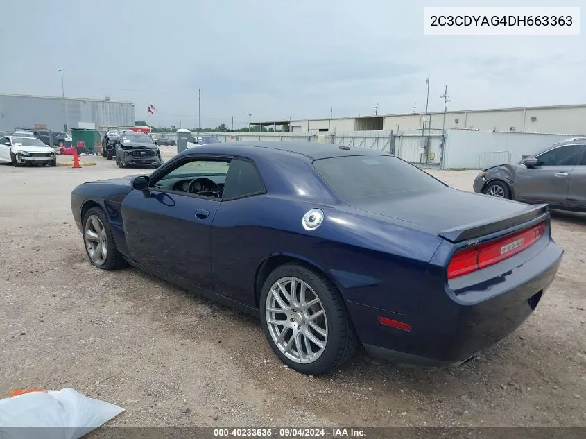 2C3CDYAG4DH663363 2013 Dodge Challenger Sxt