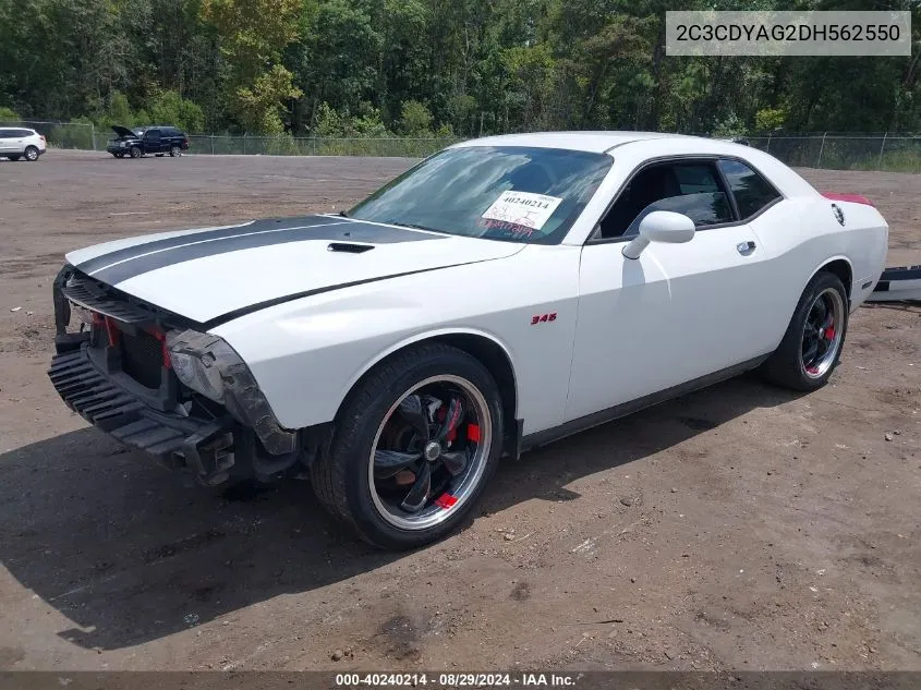 2013 Dodge Challenger Sxt VIN: 2C3CDYAG2DH562550 Lot: 40240214