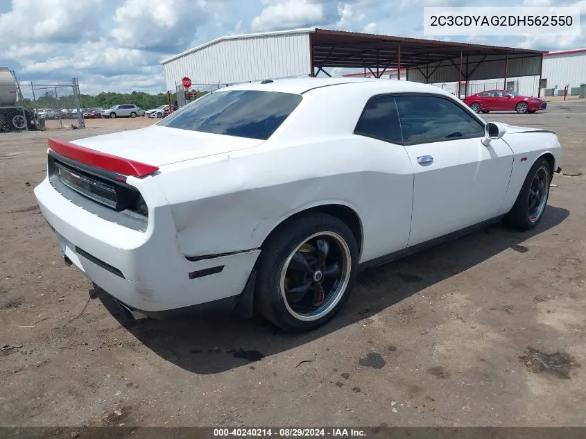 2013 Dodge Challenger Sxt VIN: 2C3CDYAG2DH562550 Lot: 40240214