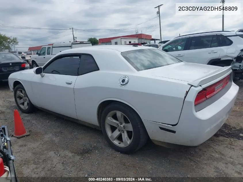 2013 Dodge Challenger Sxt VIN: 2C3CDYAG2DH548809 Lot: 40240383