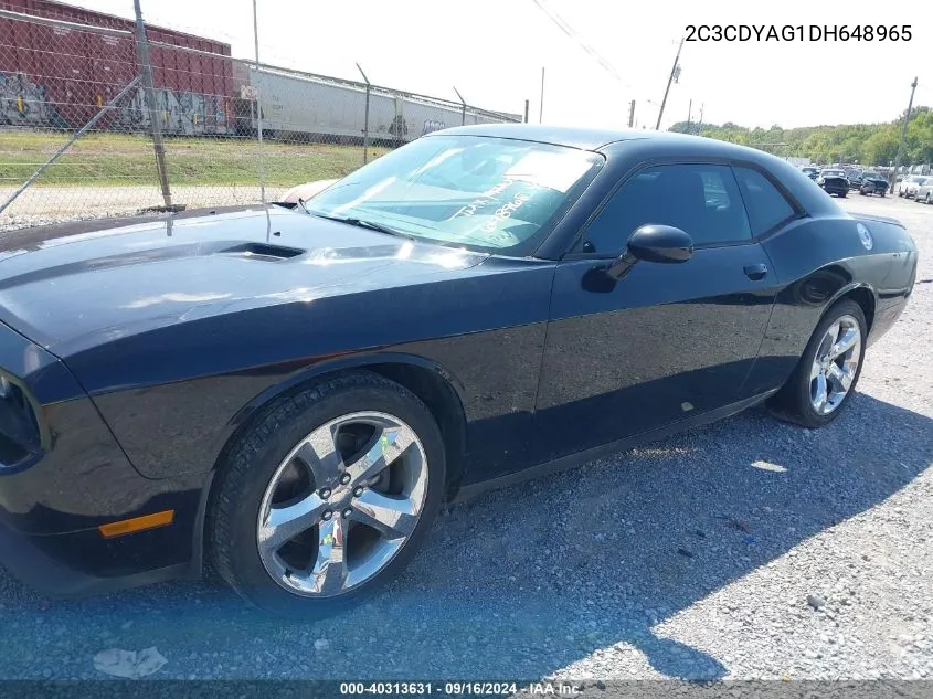 2013 Dodge Challenger Sxt VIN: 2C3CDYAG1DH648965 Lot: 40313631