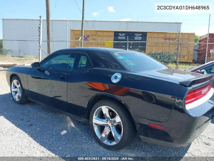 2013 Dodge Challenger Sxt VIN: 2C3CDYAG1DH648965 Lot: 40313631