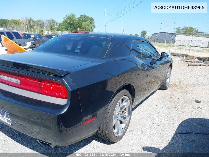 2013 Dodge Challenger Sxt VIN: 2C3CDYAG1DH648965 Lot: 40313631