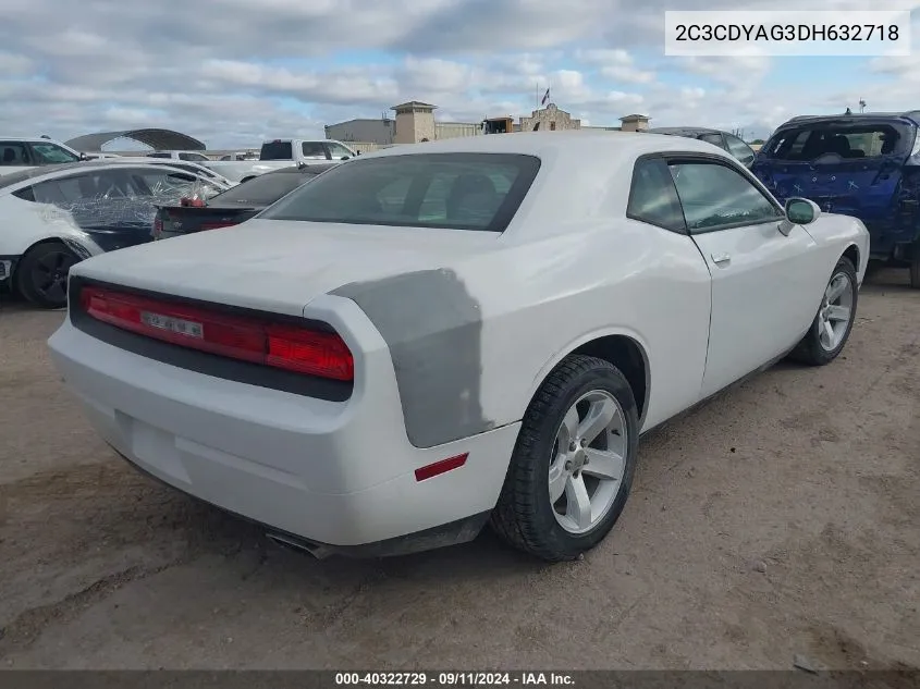 2013 Dodge Challenger Sxt VIN: 2C3CDYAG3DH632718 Lot: 40322729