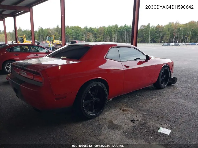 2C3CDYAG4DH590642 2013 Dodge Challenger Sxt