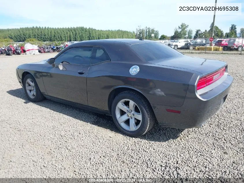 2013 Dodge Challenger Sxt VIN: 2C3CDYAG2DH695308 Lot: 40406880