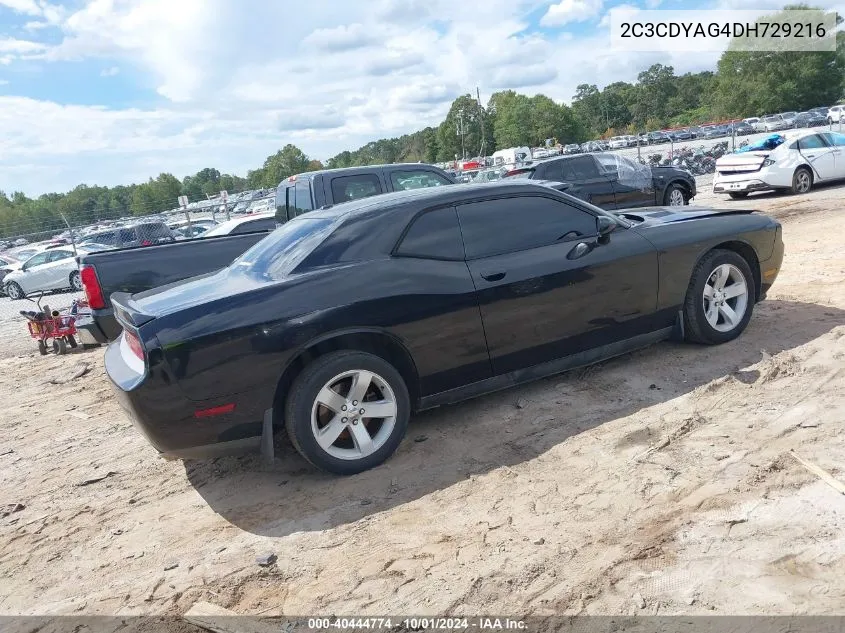 2013 Dodge Challenger Sxt Plus VIN: 2C3CDYAG4DH729216 Lot: 40444774