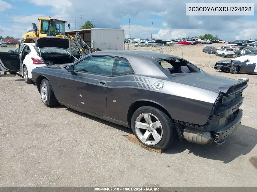 2013 Dodge Challenger Sxt VIN: 2C3CDYAGXDH724828 Lot: 40467310