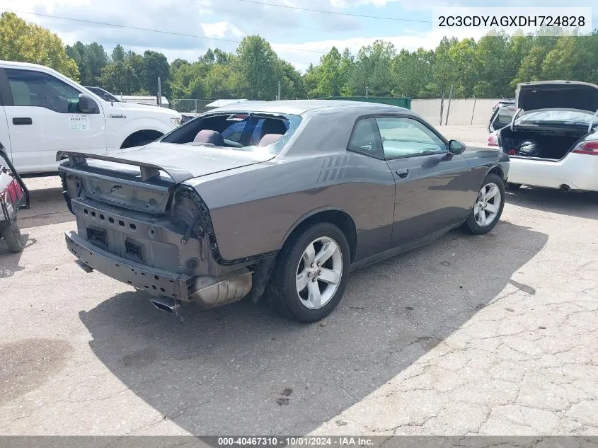 2013 Dodge Challenger Sxt VIN: 2C3CDYAGXDH724828 Lot: 40467310