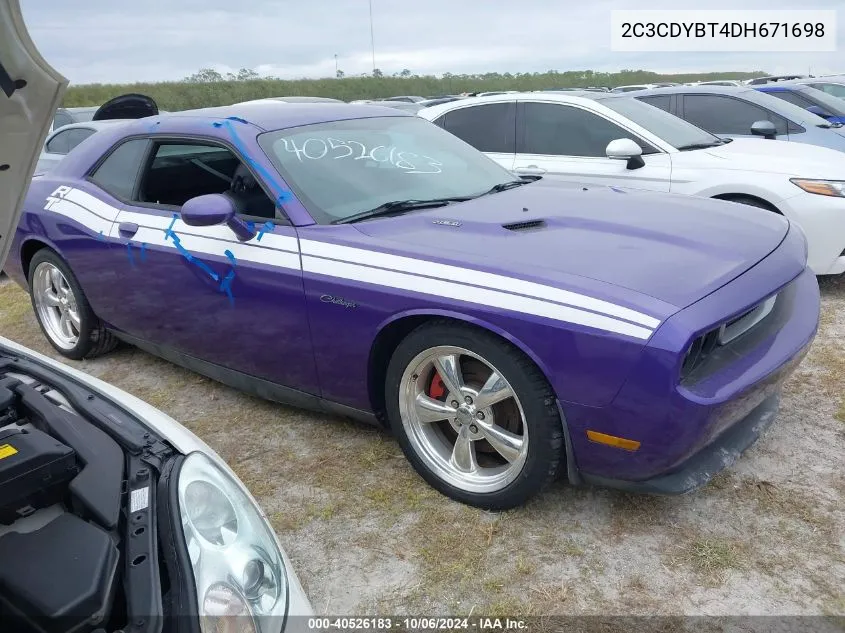 2013 Dodge Challenger R/T VIN: 2C3CDYBT4DH671698 Lot: 40526183