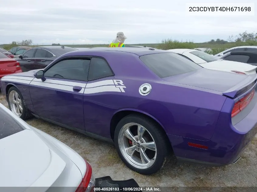 2013 Dodge Challenger R/T VIN: 2C3CDYBT4DH671698 Lot: 40526183