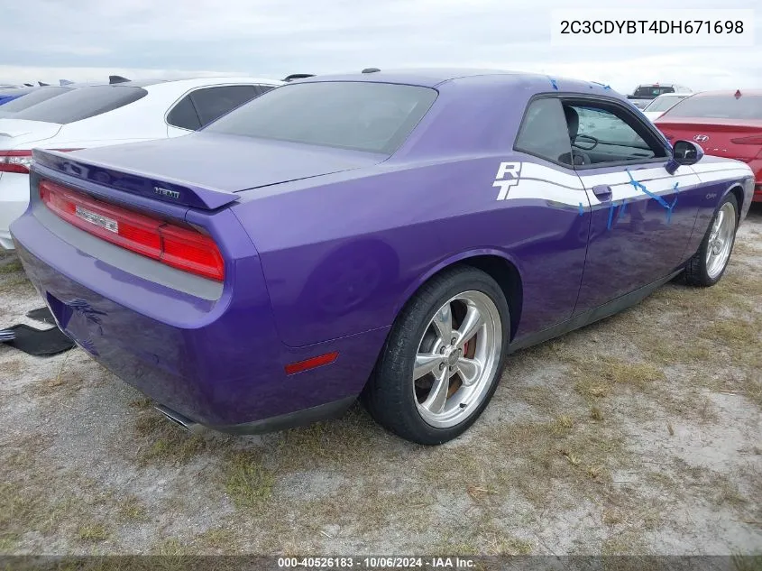 2013 Dodge Challenger R/T VIN: 2C3CDYBT4DH671698 Lot: 40526183