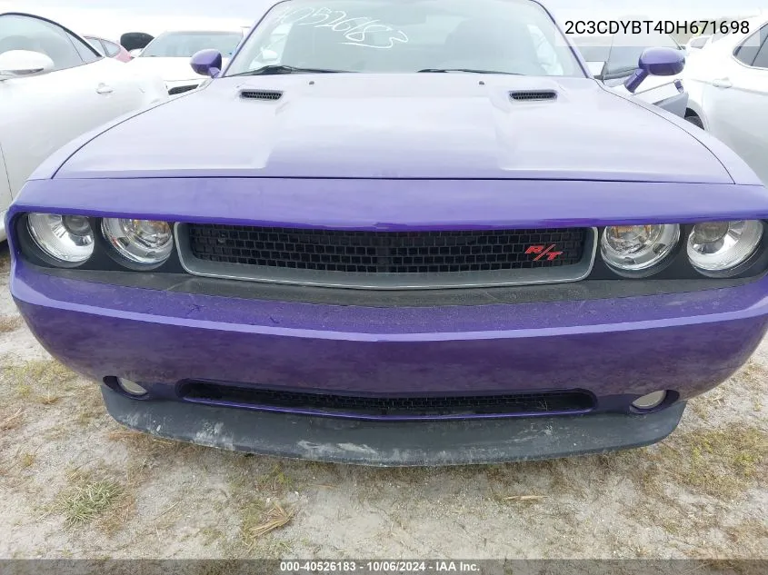 2013 Dodge Challenger R/T VIN: 2C3CDYBT4DH671698 Lot: 40526183