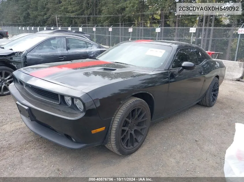 2013 Dodge Challenger Rallye Redline VIN: 2C3CDYAGXDH549092 Lot: 40576756