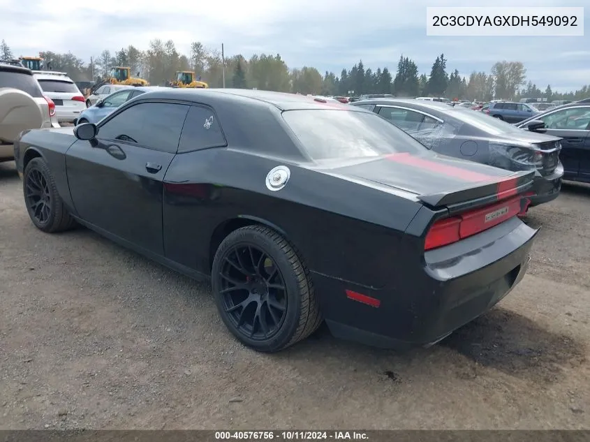 2C3CDYAGXDH549092 2013 Dodge Challenger Rallye Redline