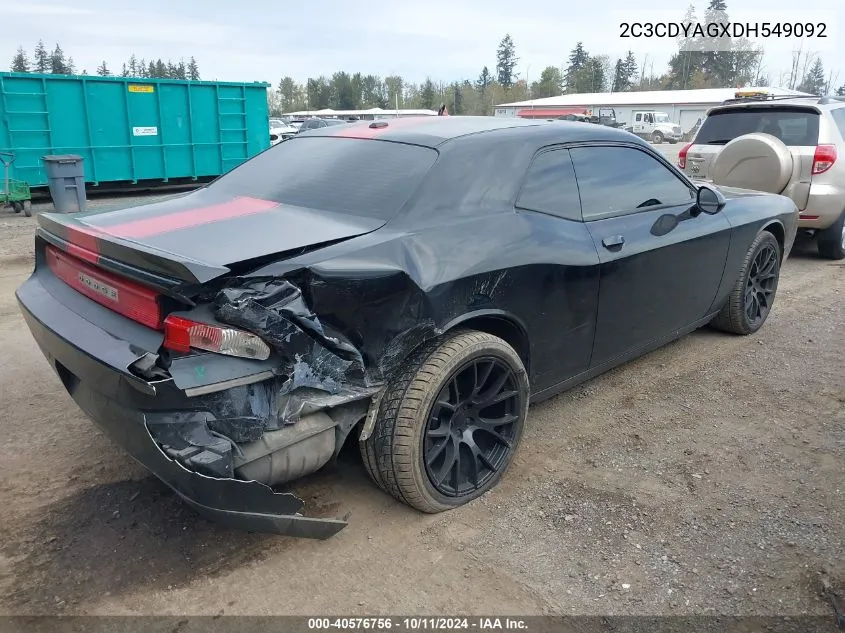 2C3CDYAGXDH549092 2013 Dodge Challenger Rallye Redline