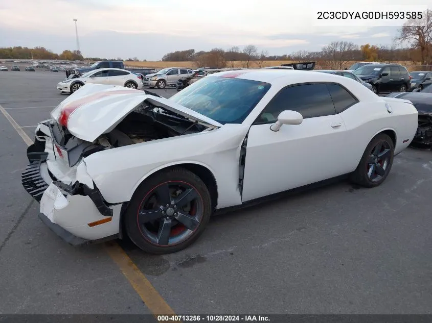 2013 Dodge Challenger Rallye Redline VIN: 2C3CDYAG0DH593585 Lot: 40713256