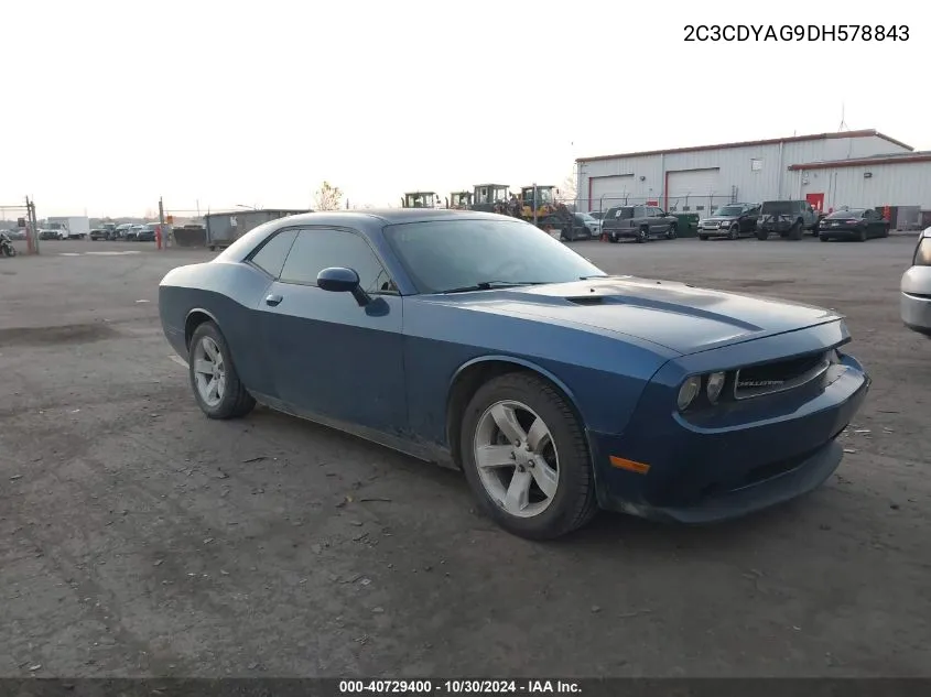 2013 Dodge Challenger Sxt VIN: 2C3CDYAG9DH578843 Lot: 40729400