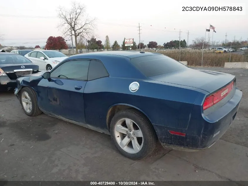 2013 Dodge Challenger Sxt VIN: 2C3CDYAG9DH578843 Lot: 40729400