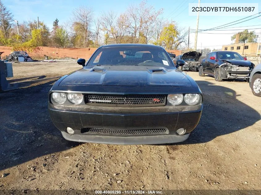 2013 Dodge Challenger R/T VIN: 2C3CDYBT7DH651087 Lot: 40805295