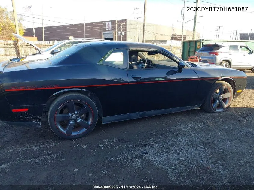 2013 Dodge Challenger R/T VIN: 2C3CDYBT7DH651087 Lot: 40805295