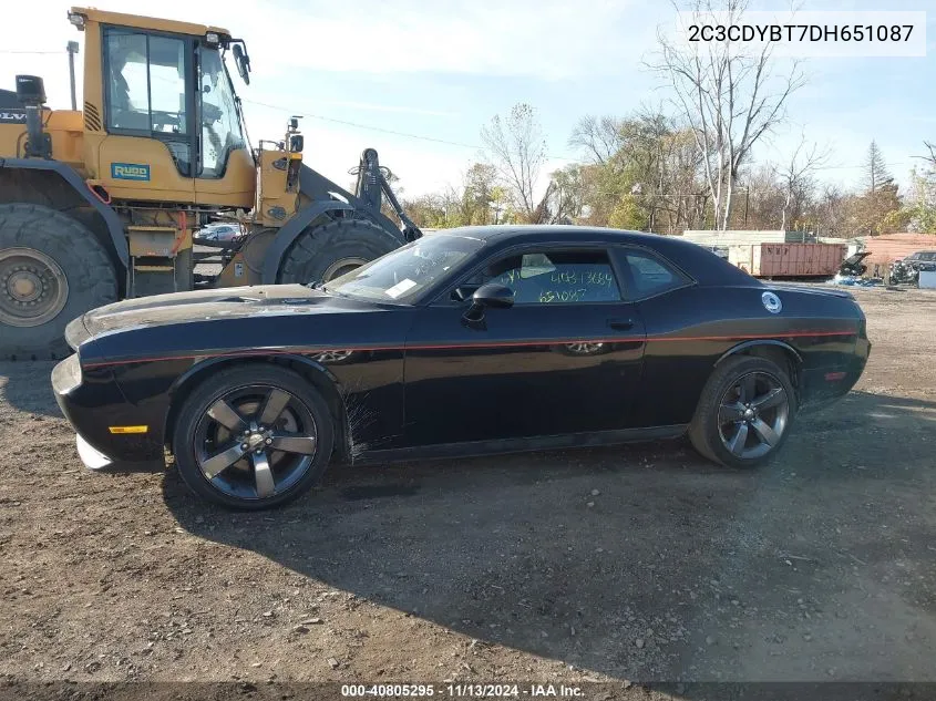 2013 Dodge Challenger R/T VIN: 2C3CDYBT7DH651087 Lot: 40805295