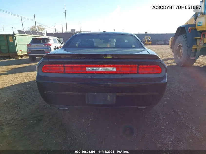 2013 Dodge Challenger R/T VIN: 2C3CDYBT7DH651087 Lot: 40805295