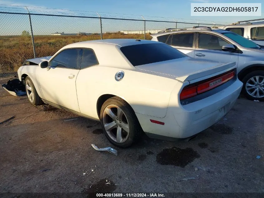 2C3CDYAG2DH605817 2013 Dodge Challenger Sxt