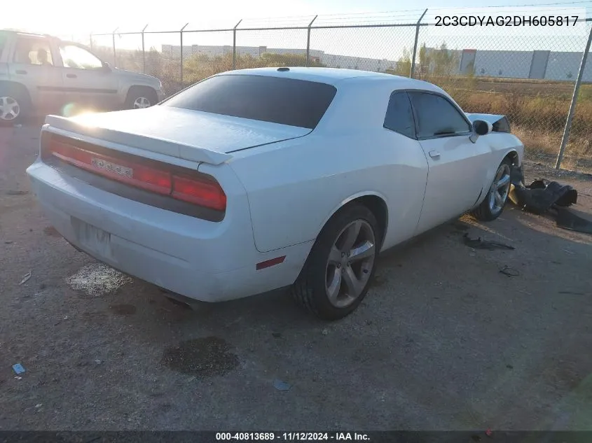 2C3CDYAG2DH605817 2013 Dodge Challenger Sxt