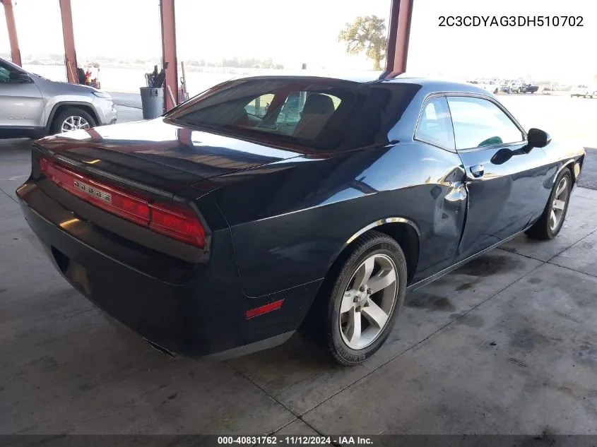 2013 Dodge Challenger Sxt VIN: 2C3CDYAG3DH510702 Lot: 40831762