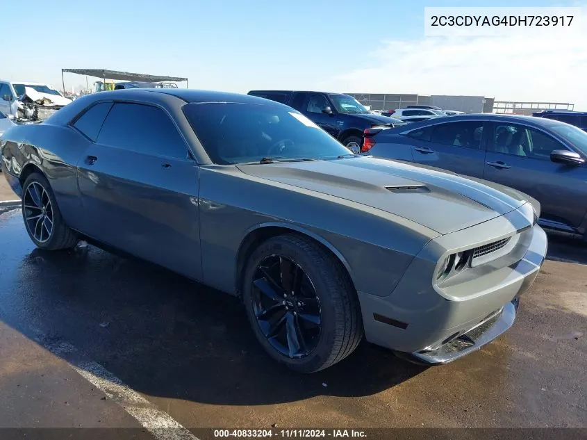 2C3CDYAG4DH723917 2013 Dodge Challenger Sxt