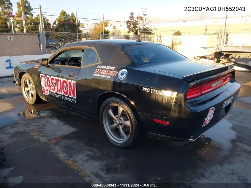 2013 Dodge Challenger Sxt Plus VIN: 2C3CDYAG1DH552043 Lot: 40834941