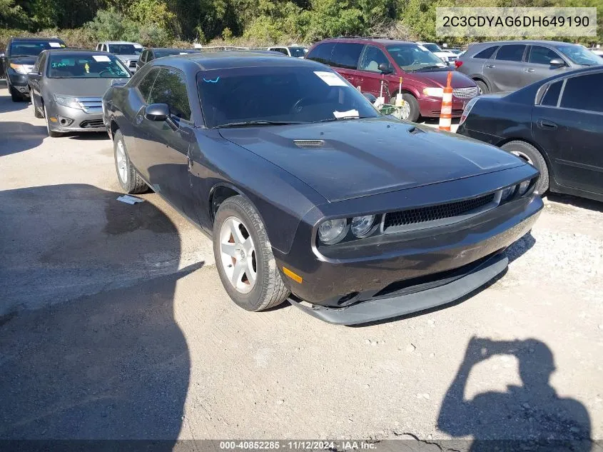 2013 Dodge Challenger Sxt VIN: 2C3CDYAG6DH649190 Lot: 40852285