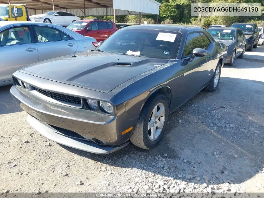 2013 Dodge Challenger Sxt VIN: 2C3CDYAG6DH649190 Lot: 40852285