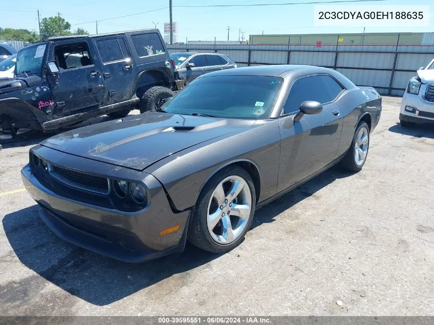 2C3CDYAG0EH188635 2014 Dodge Challenger Sxt