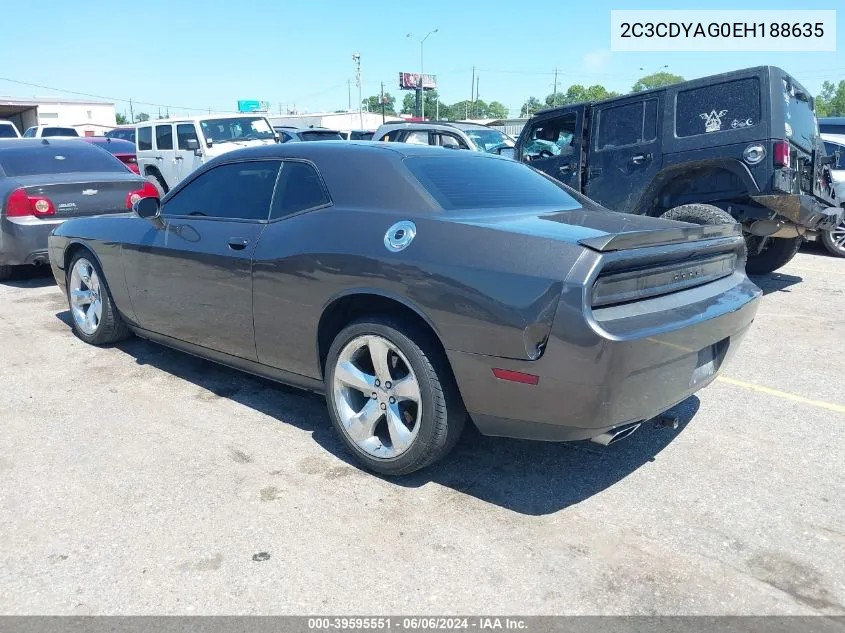 2C3CDYAG0EH188635 2014 Dodge Challenger Sxt