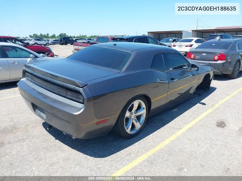 2C3CDYAG0EH188635 2014 Dodge Challenger Sxt