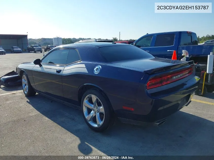 2014 Dodge Challenger Sxt Plus VIN: 2C3CDYAG2EH153787 Lot: 39763573