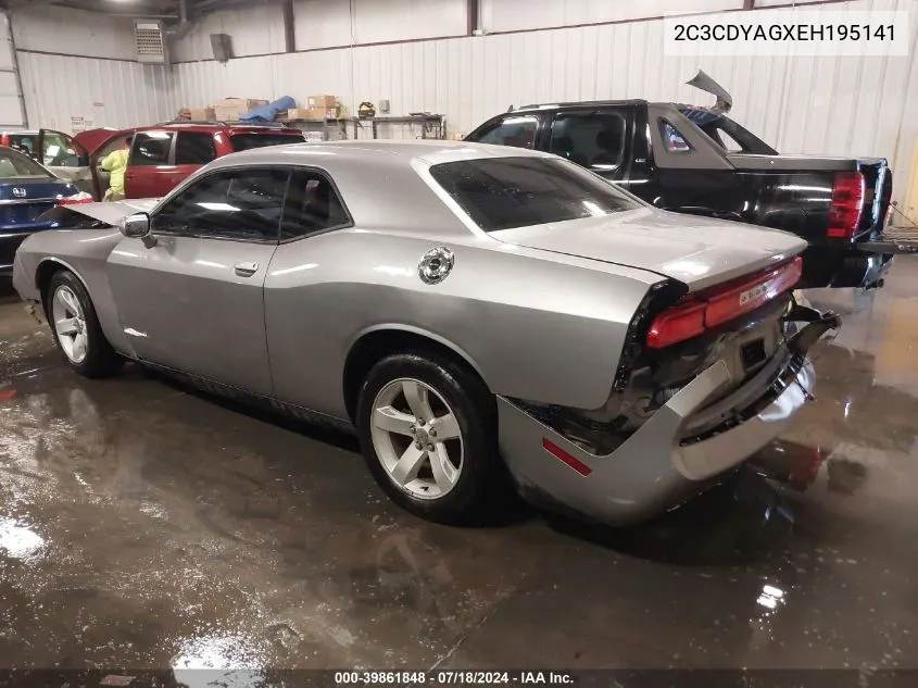 2014 Dodge Challenger Sxt VIN: 2C3CDYAGXEH195141 Lot: 39861848