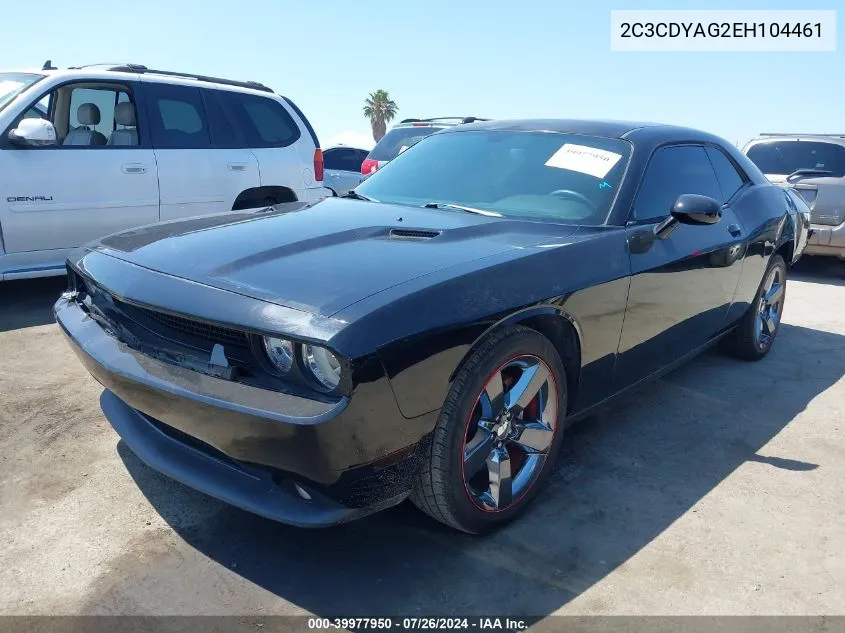 2014 Dodge Challenger Rallye Redline VIN: 2C3CDYAG2EH104461 Lot: 39977950