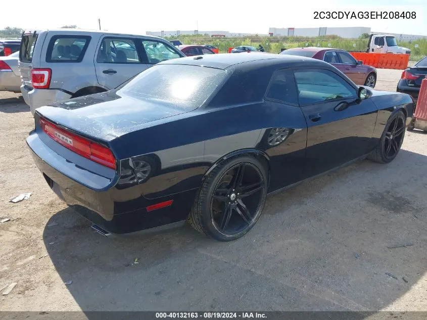 2C3CDYAG3EH208408 2014 Dodge Challenger Sxt