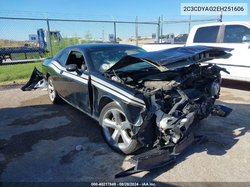 2014 Dodge Challenger Sxt Plus VIN: 2C3CDYAG2EH251606 Lot: 40217849