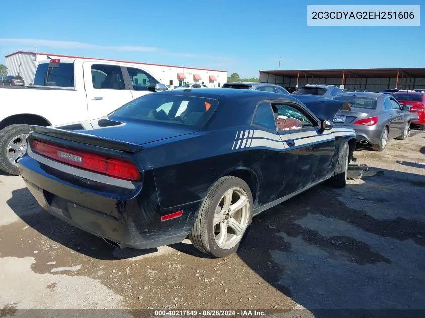 2014 Dodge Challenger Sxt Plus VIN: 2C3CDYAG2EH251606 Lot: 40217849