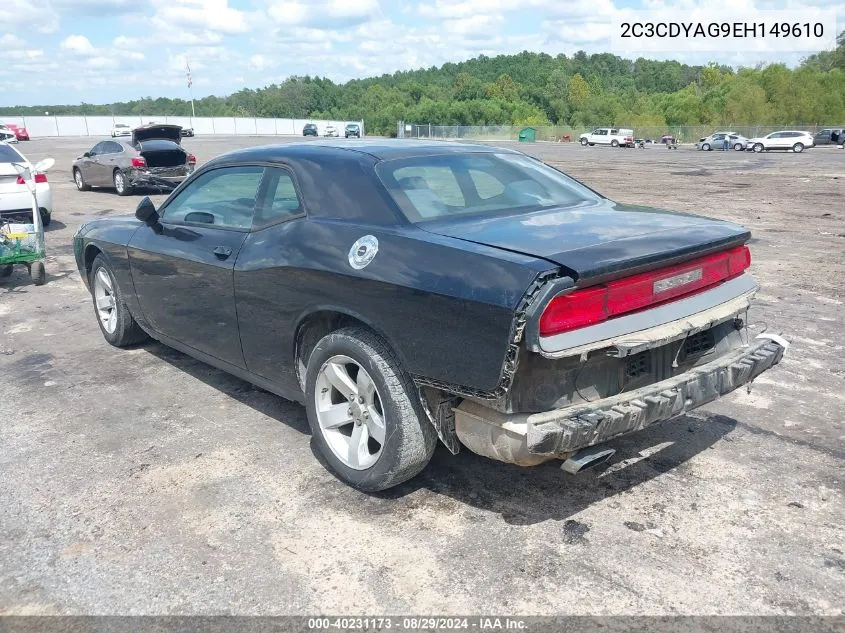 2C3CDYAG9EH149610 2014 Dodge Challenger Sxt