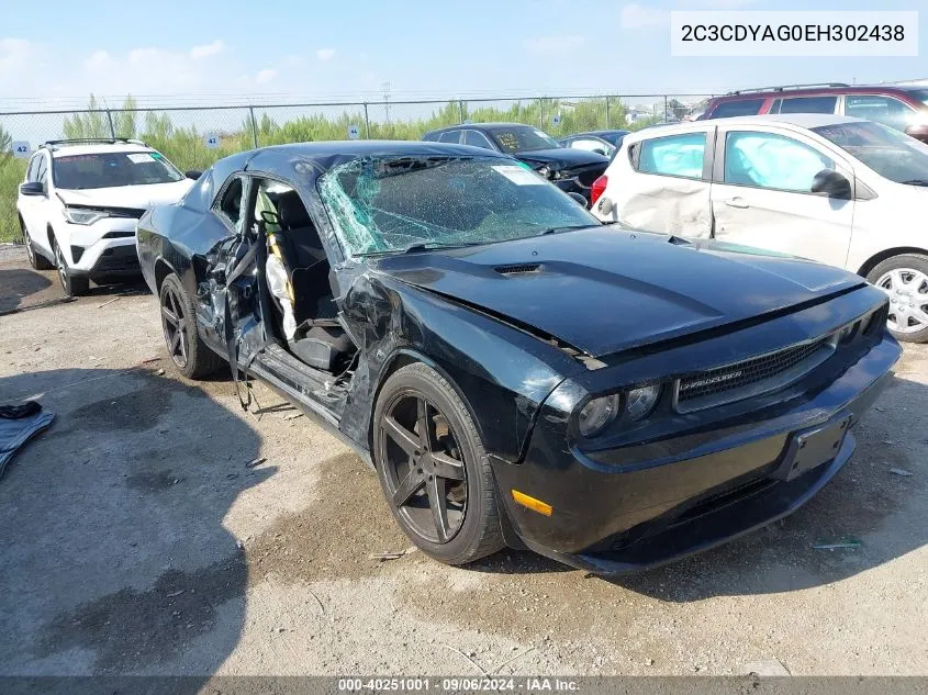 2014 Dodge Challenger Sxt VIN: 2C3CDYAG0EH302438 Lot: 40251001