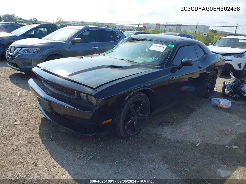 2014 Dodge Challenger Sxt VIN: 2C3CDYAG0EH302438 Lot: 40251001